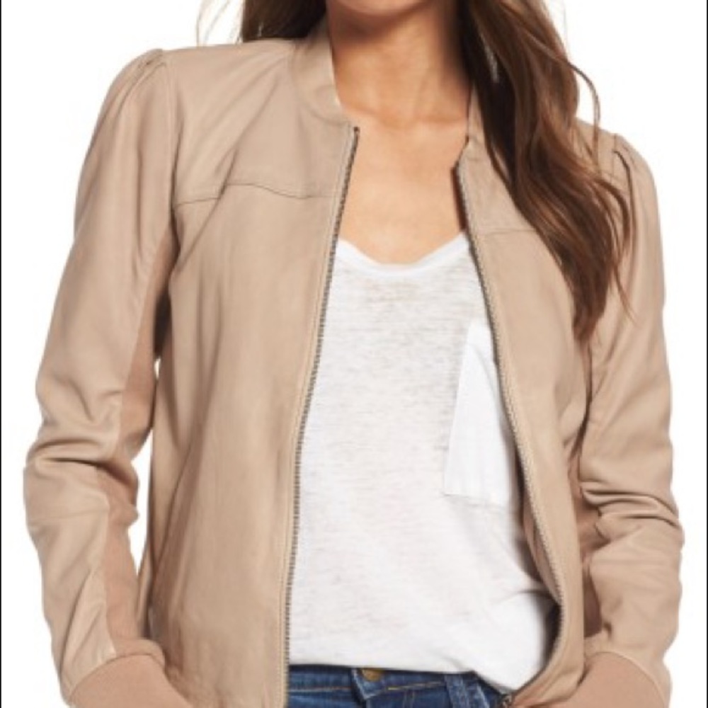 Hinge Leather Bomber Jacket